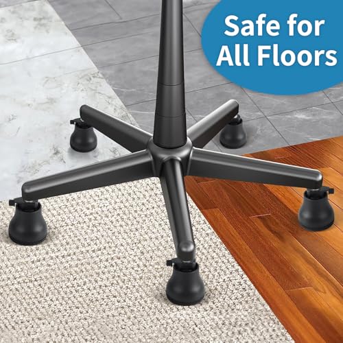 Bell Glides Replacement Office Chair Swivel Caster Wheels to Fixed Stationary Castors, Felt Pads with Anti-Slip Rubber Suit for Tile, Carpets and Hardwood Floors, Chair Feet Wheel Stopper 10pcs