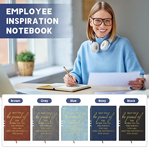 Roowest 20 Pcs Team Gifts for Employees Appreciation Inspirational A5 Leather Notebooks May You Proud of The Work Journals Thank You Notebook for Boss Christmas Nurse Vet Tech Week Volunteer(Novel)