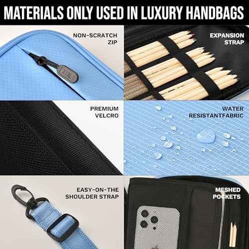 Scribbles That Matter - B5 Pencil Case Pouch + Journal Organizer - Large capacity Kawaii Pencil Pouch, Pen Case, Marker Case, Journal Pouch Zippered Pocket Adjustable Shoulder Strap (8.5 x 12.5)