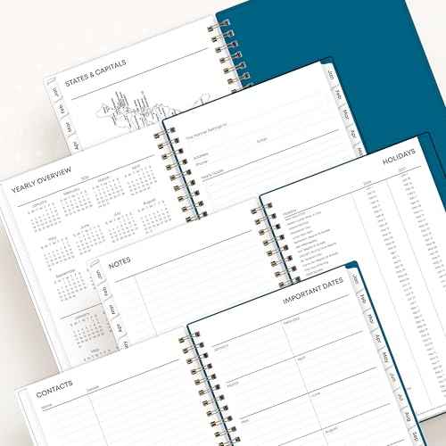 Blue Sky 2026 Weekly and Monthly Planner Calendar, January 2026 - December 2026, 5" x 8", Flexible Frosted Cover, Laminated Tabs, Durable Twin Wire Binding, Bakah Blue