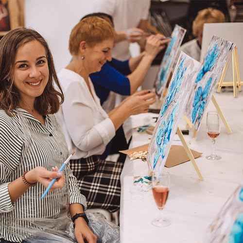 4PCS 9 Inch Wood Easels, Tripod, Painting Party Easel, Kids Student Tabletop Easels for Painting, Easel Stand for Painting Canvases, Portable Canvas Photo Picture Sign Holder.