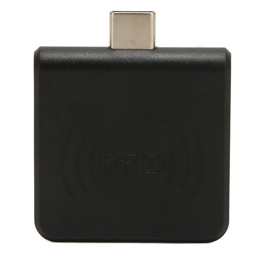 Square Card Reader, Type C Interface 125Khz Credit Card Reader Smart Card Reader with Built in Buzzer for Mobile Phone(Black)