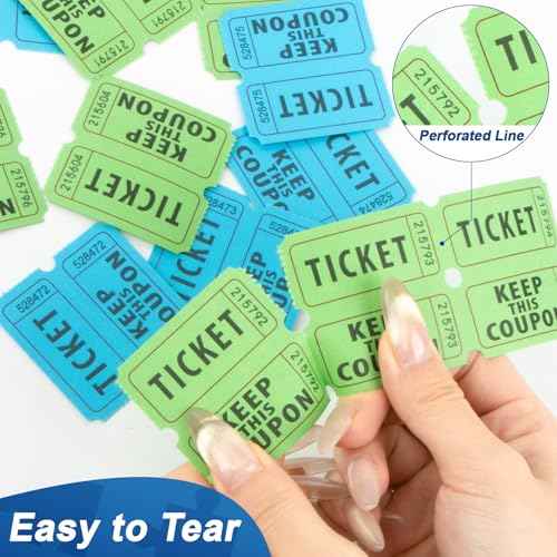 MAQIHAN 800PCS Double Roll Raffle Tickets - 50/50 Raffle Tickets Perforated Line Consecutive Numbers Tearable Writable Suitable for Raffles, Events, Carnivals, Entry, Lottery, Prizes