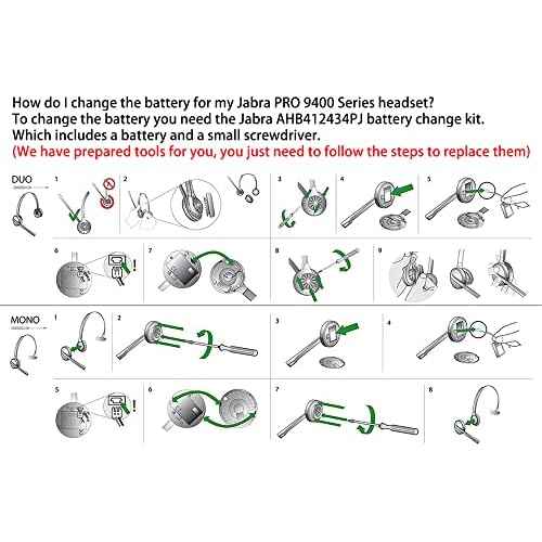 5 Pack Replacement Battery for Jabra Pro 9400 Series Wireless Headset,fits Part Number 14192-00 AHB412434PJ 3.7V 300mAh