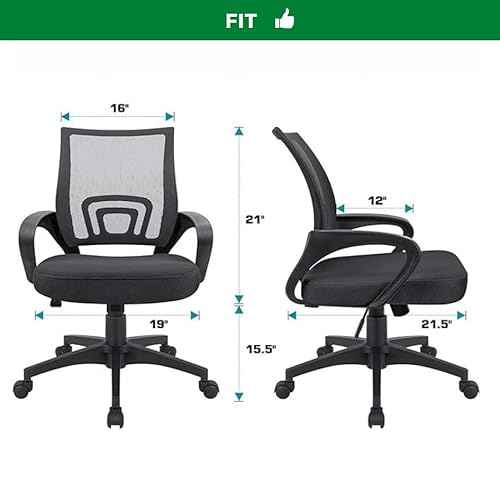 D. Vieira T?xtil & Decor Office Chair Slipcover Cover Computer Desk Chair Pink (Black)