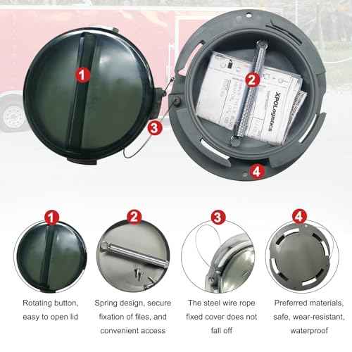 Truck and Trailer Twist Lock Document Holder with Wire Attached Cover, ABS Plastic Document Holder Kit (Opaque Gray) (4 PACK)