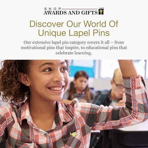 SHOP AWARDS AND GIFTS Gold Lamp of Learning Chenille Lapel Pins for Students Appreciation Award School, Bulk Pack of 20, Poly Bagged, 1-1/8 Inch