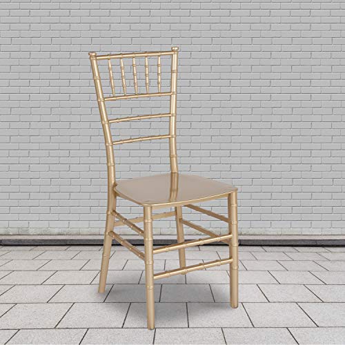Flash Furniture Hercules Gold Resin Stacking Chiavari Chair Set of 2