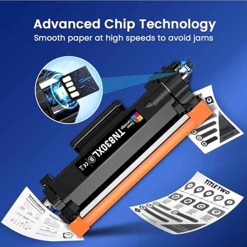 TN830XL Toner Cartridge Replacement for Brother TN830XL TN830 XL/V/R TN-830 Toner Work with HL-L2460DW DCP-L2640DW MFC-L2820DW HL-L2405W HL-L2400D Printer 2-Pack Black