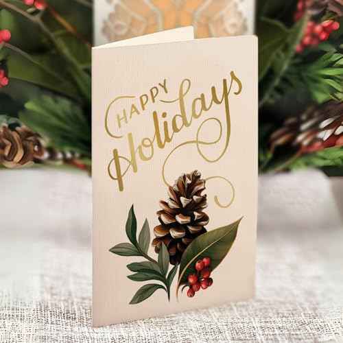 Freshcut Paper Light Up Pop Up Card, Light Up Holiday Candle with Lights, 3D Popup Christmas Cards, Holiday Card with Blank Notecard & Envelope