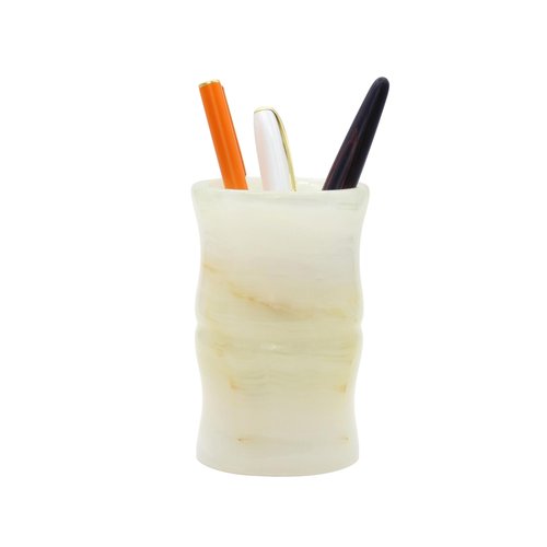 Pen Holder, Jade Pencil Holder, Natural Jade Desk Organizer, Durable Jade Pencil Cup Ornaments, Decorative Makeup Brush Holder Cup, Stationery Holder for Office School Home
