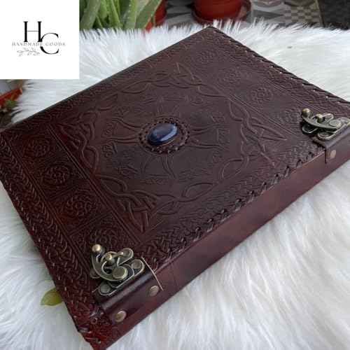 Leather 3 Ring Binder 1 Inch, Three Ring Binders Fits 8.5" x 11" Binders for Photo Album, Home, School and Office Supplies, Leather Portfolio (Brown)