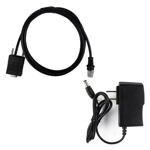 PITINGN 2M RS232 Scanner Cable +AC Adapter for MS5145 MS7120 MS9540 Scanner Replacement Parts(US Plug)