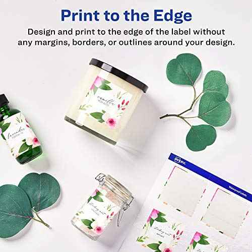 Avery Square Labels, Sure Feed Technology, 3" x 3", 150 Glossy White Labels (36482)