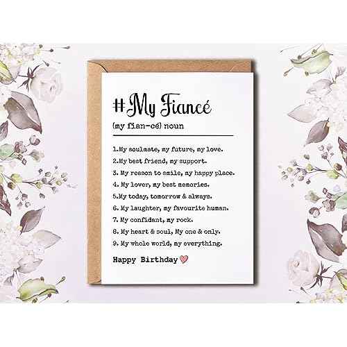 Happy Birthday Card - My Fianc? Definition Card - Funny Birthday Card - Romantic Anniversary Card - Gift For Him Her