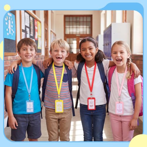 6 Pack Classroom Hall Passes with Lanyards for Schools and Students