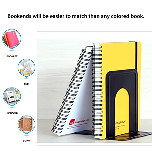 Heavy Duty Metal Bookends - Sturdy T-Shaped Book Holders for Shelves