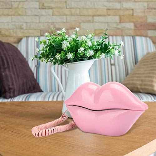 Zunate Decorative Lip Telephone, Desktop Landline Phone for Home Office, Creative European Style
