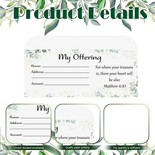 Eaasty 500 Pcs Church Offering Envelope My Offering Bill Size Envelope Tithe Checks and Cash Church Communion Supplies for Donations Christian Religious Occasions