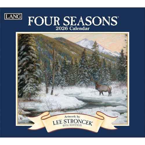 Lang Four Seasons 2026 Wall Calendar ? 12-Month Calendar with Stapled Binding, Linen-Embossed Seasonal Landscape Artwork by Lee Stroncek, 13.4¡È ¡¿ 12¡È