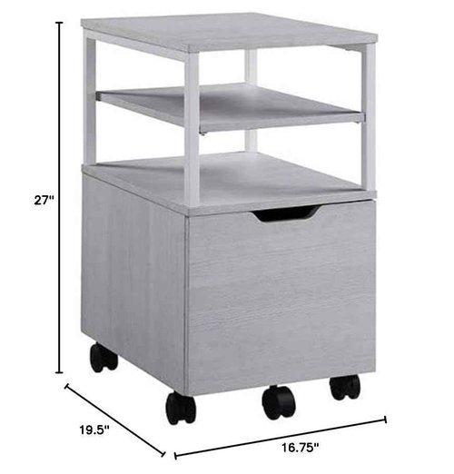 OSP Home Furnishings Contempo Mobile Cart, White