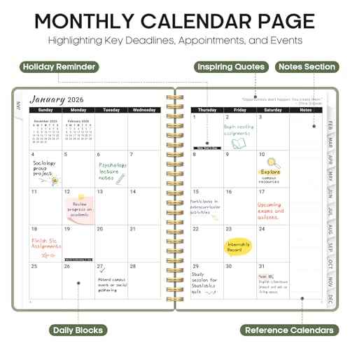 2026 Planner, Weekly and Monthly Calender Planner, Jan 2026 to Dec 2026, Hardcover 2026 Calendar Planner Book with Tabs & Inner Pocket, Office Home School Supplies for Women & Men - A5 (6.3" x 8.5"), Green