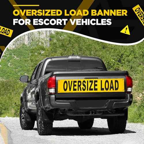 Newwiee 2 Pcs Oversized Load Banner with Grommets 12 x 60 Inch Wide Load Sign for Trucks Escort Vehicles Accessories