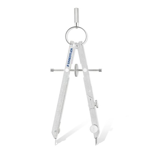 Staedtler Mars Comfort, Professional Drafting, Drawing Compass with Extension Arm, Draws Circles up to 19.5 Inch Diameter, Spring Bow Compass with Center Adjuster Wheel, 551 02