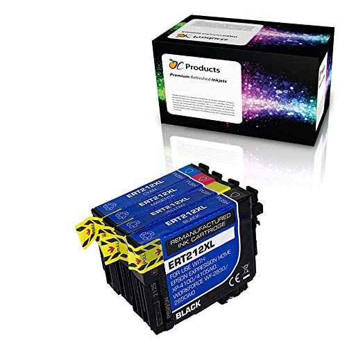 Remanufactured Ink Cartridge Replacement 4 Pack for Epson 212 212XL for XP-4100 XP-4105 WF-2830 WF-2850