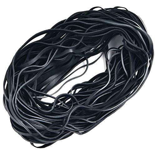 AMUU 50 Pack Large Rubber Bands 8in - Thick Elastic Office & Trash Can Ties
