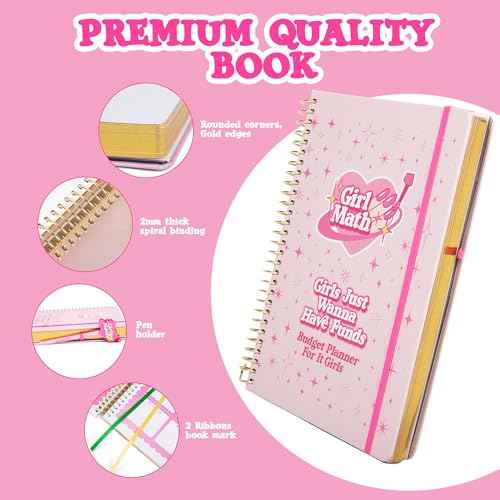 GIRL MATH Budget Planner and Monthly Bill Organizer ? Expense Tracker Notebook Budget Binder ? 12 Months Undated Monthly Budget Journal Spending Tracker ? Cute Girly Planner Budget Book (STARS COVER)