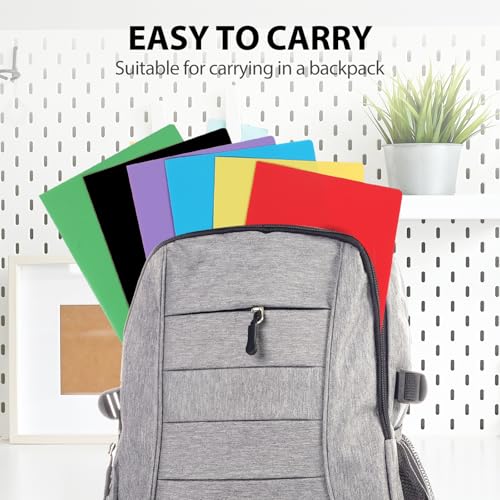 Plastic Folders with Pockets, 6 Pack Document Folders with Business Card Slot, 2 Pocket Folders Back to School Supplies for Kids, Office