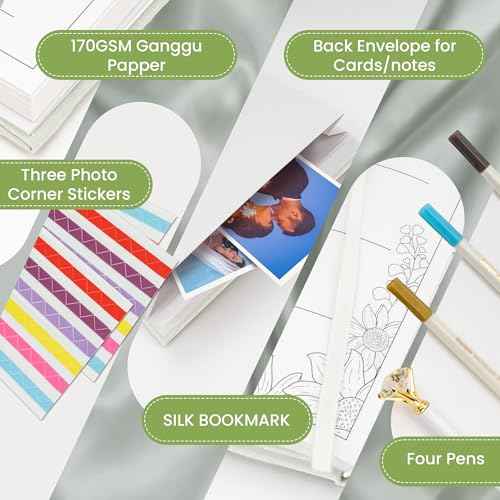 Embroidered Wedding Guest Book?The Perfect Polaroid Guest Book for Wedding Receptions£¬ Birthdays, Baby Showers, and Special Events with 3 Photo Corner Stickers+ 3 DIY pens+1 Diamond Pen(Cream)