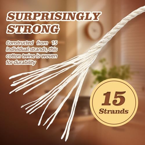 Radix Rope Natural Cotton Twine 1.2mm x 500ft - White Kitchen & Butcher String