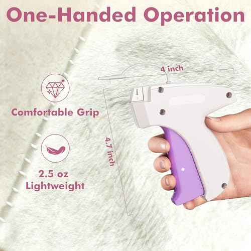 2-in-1 Stitch Gun for Colthes & Tagging Gun for Clothing£¬Stitchy Quick Clothes Fixer with 5000pcs Fasteners£¨4000 5mm Black/White Sewing + 1000 45mm Tagging) & 6 Needles£¨White)