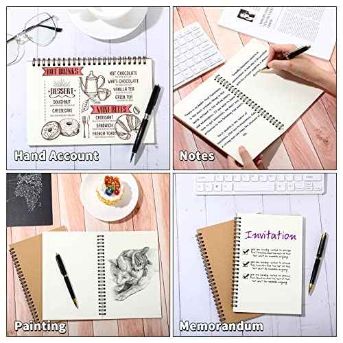 Epakh 22 Pack Spiral Notebook Bulk, Back to School Hardcover Spiral Journal Notebook 5.5 x 8.3 Inch, First Day of School Brown Travel Writing Journal Notepad, 50 Sheets 100 Pages(A5,Unlined)