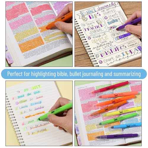 Mr. Pen No Bleed Gel Highlighter, Bible Highlighters, Assorted Colors, Pack of 8