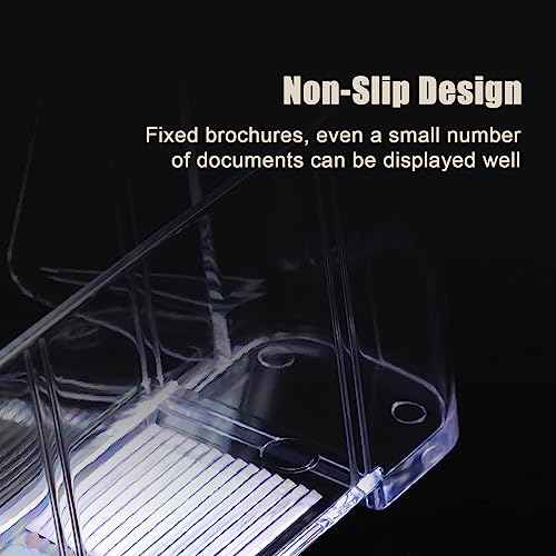 Acrylic Brochure Holder 8.5x11 Inches Slant Back Design, Clear Display Stand, Plastic Table Stand Sign Holder,Pamphlet Holder Flyer Holder, Acrylic Display Stand, Acrylic Table Signs Plastic Paper Holder for Office, Home, Store, 4 Pack