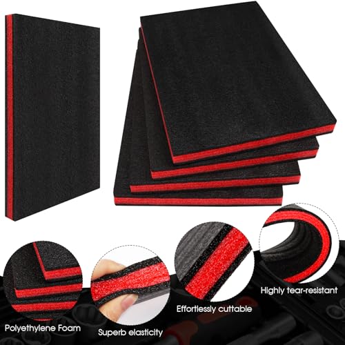STEFORD 4 Pack 16×12×1 inch Tool Box Foam, Polyethylene Shadow Kaizen
