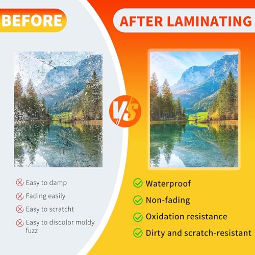 Thermal Laminating Pouches,Hold 8.5 x 11 inch Sheets 200 Pack,3 Mil Clear Thermal Laminate Pouches 9 x 11.5 inch Lamination Sheet Paper