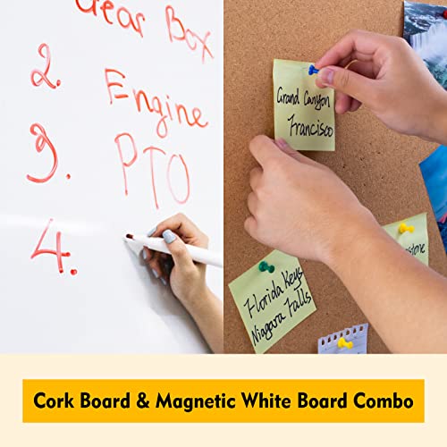 Comix Magnetic Whiteboard & Cork Combo 36 x 36 Inches Wall Vision Board