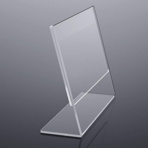 NIUBEE Acrylic Sign Holder 8.5x11 Inches 3 Pack Landscape, Slant Back Clear Paper Frames, Plastic Flyer Display Holder, Document Menu Table Stand for Office, Store, Restaurant -Horizontal