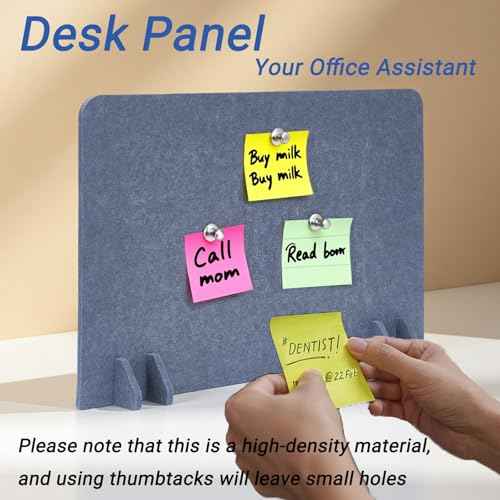 Desk Divider Privacy Panel (2 Pack) 24" x 16" - Portable Desk Partition & Dividers for Office, Home Study & School Exams - Focus Enhancing Privacy Shield - Gray