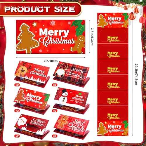 12 Pack/72 Slots Christmas Money Holders Bulk with Envelopes Money Gift Cards Book Gift Card Booklet for Surprise Christmas Gifts Card Cash Gift Holders Xmas Party Supplies (Classical)