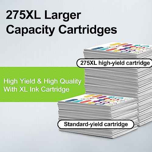 275 and 276 Ink Cartridges Combo Pack Replacement for Canon 275 and 276 XL PG-275XL CL-276XL Ink for Canon PIXMA TS3520 TS3522 TS3500 TR4720 TR4722 TR4700 Printers£¨1 Black, 1 Color,Value Pack£©