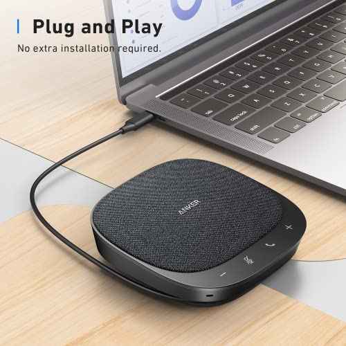Anker PowerConf S330 USB Speakerphone, Conference Microphone for Home Office, Smart Voice Enhancement, Plug and Play, 360¡Æ Voice Coverage, Powerful Sound, Desktop PC Speaker, Online Meetings