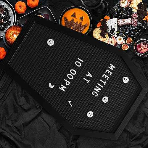 Coffin Letter Board, Christmas Letter Board Shapes Goth Decor, Coffin Pin Board Spooky Gifts Decorations for Table and Wall,Creepy Gothic Coffin Decor Massage Board,Coffin Letter Board