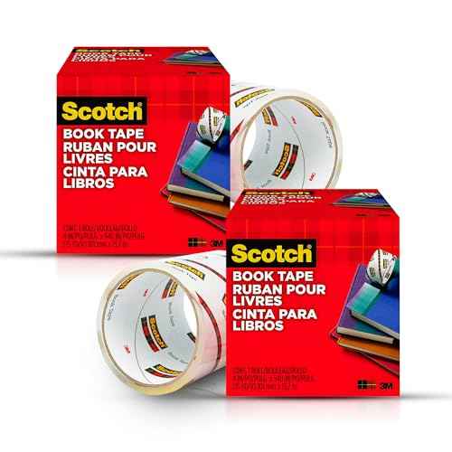 Scotch Book Repair Tape, Clear, 4 Inches x 15 Yards (3-Inch Core), 2 Rolls ? Extra-Wide Durable Binding Tape for Book Repair, Reinforcing & Document Protection