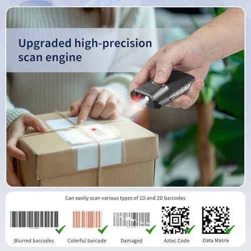 NETUM Bluetooth 2D Barcode Scanner, 3-in-1 Small Portable QR Bar Code Reader Automatic Wireless Gun Scan Back Clip Work with Tablet iOS Android Windows MacOS for Warehouse Inventory POS (2D - E800)