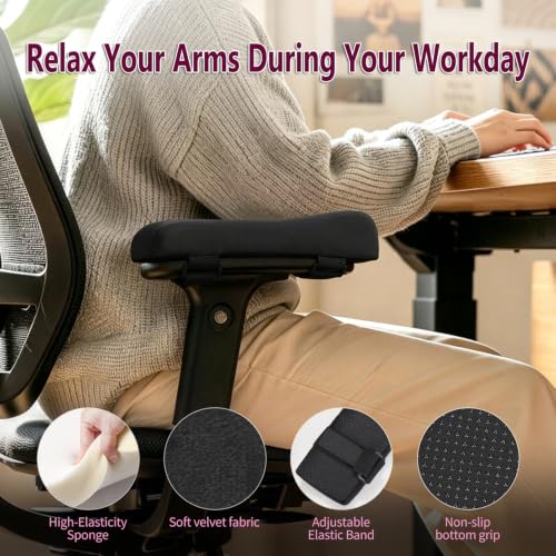 Love&go Black Office & Gaming Chair Armrest Pads – Elbow Cushions